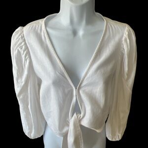 Abercrombie &Fitch Mid-brief whit linen wrap Jacket